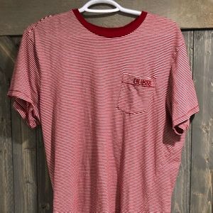 Guess Red and White striped T-Shirt (L)